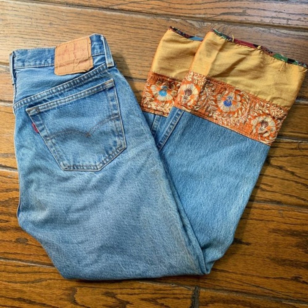 RARE Vintage Levi Jeans with Silk Detailing